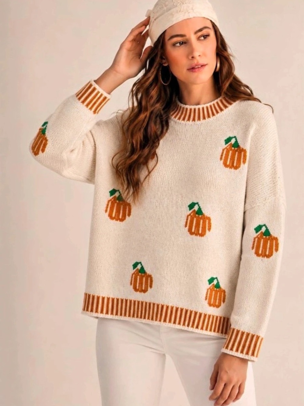 LovLov Cream Pumpkin Sweater